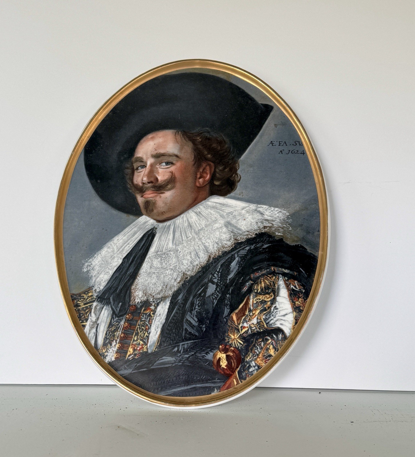The laughing Cavalier Porcelain Plaque