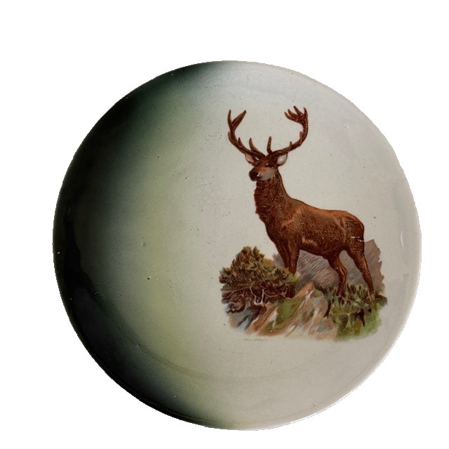 Early 1900s Ridgway, Colorado Grocery Advertising Plate w/ Elk Scene - RARE TOWN