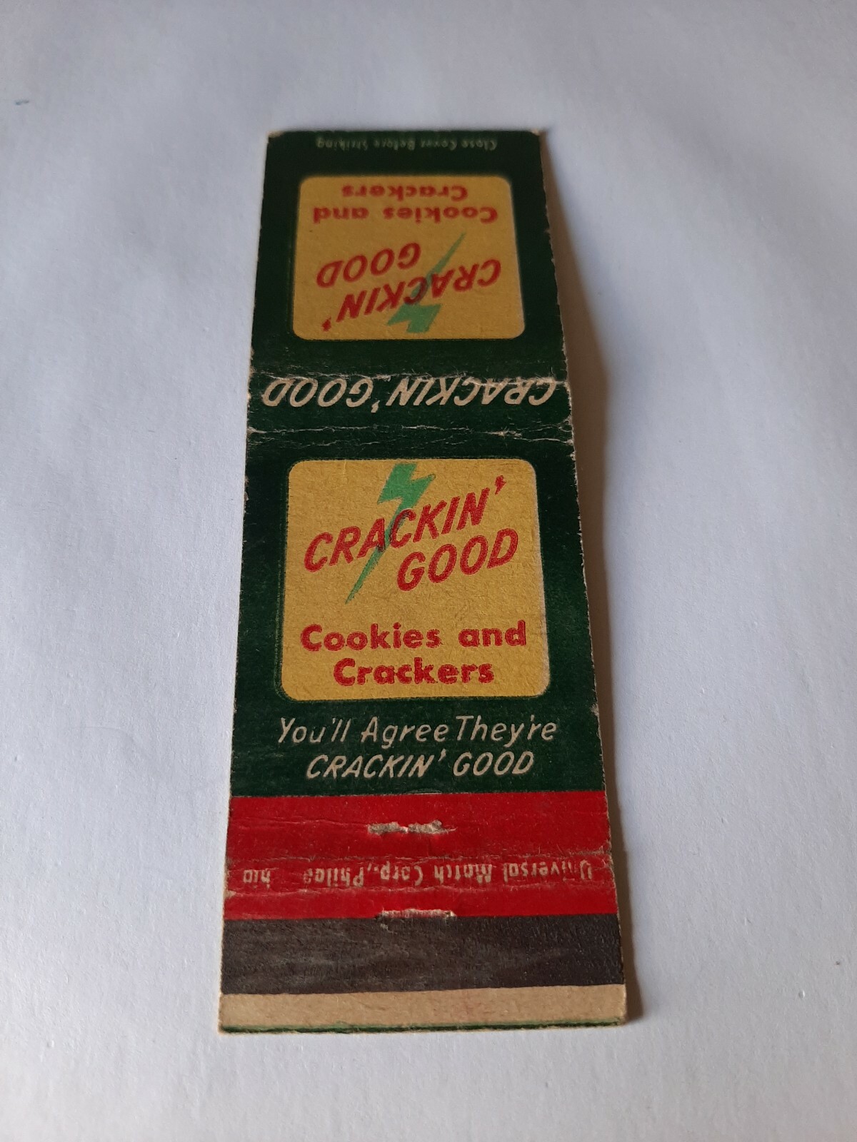 Vintage Crackin\' Good Cookies and Crackers Matchbook Cover