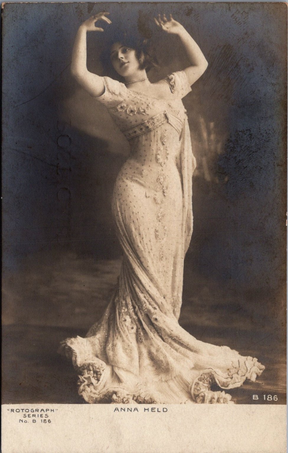 Anna Held Rotograph RPPC Vintage Postcard B 186 Stage Star Performer