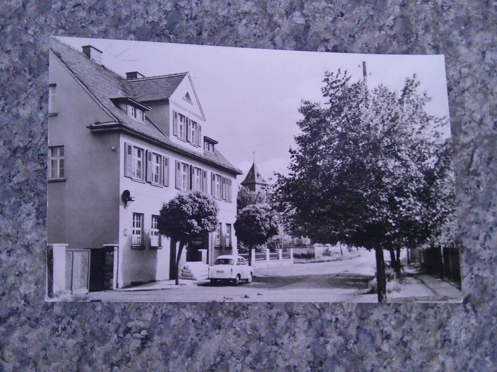 Postcard Wansleben am See COUNCIL OF THE MUNICIPALITY Street Trabant 500 Teutschenthal Hall 62