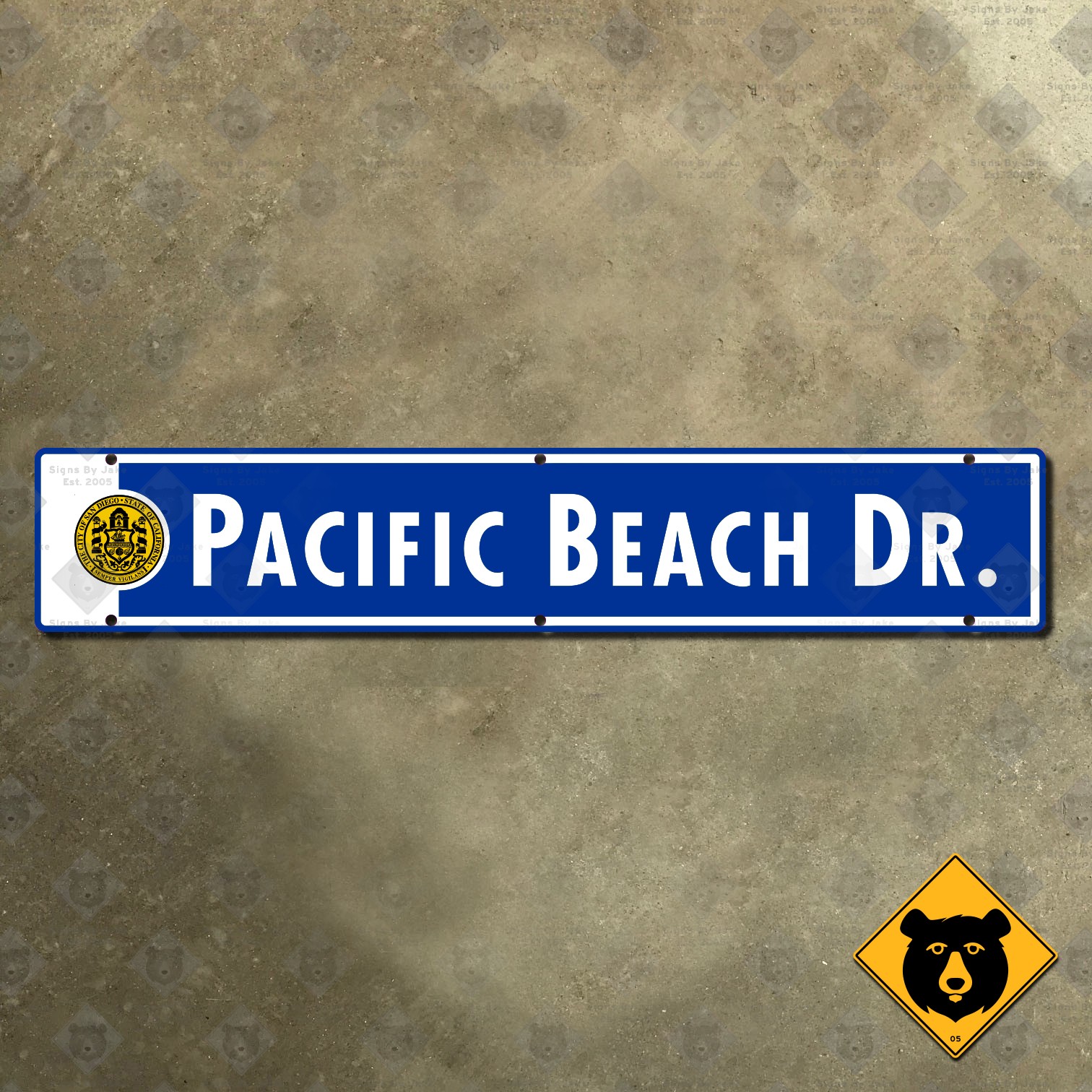 San Diego California Pacific Beach Drive street highway road sign 27x5