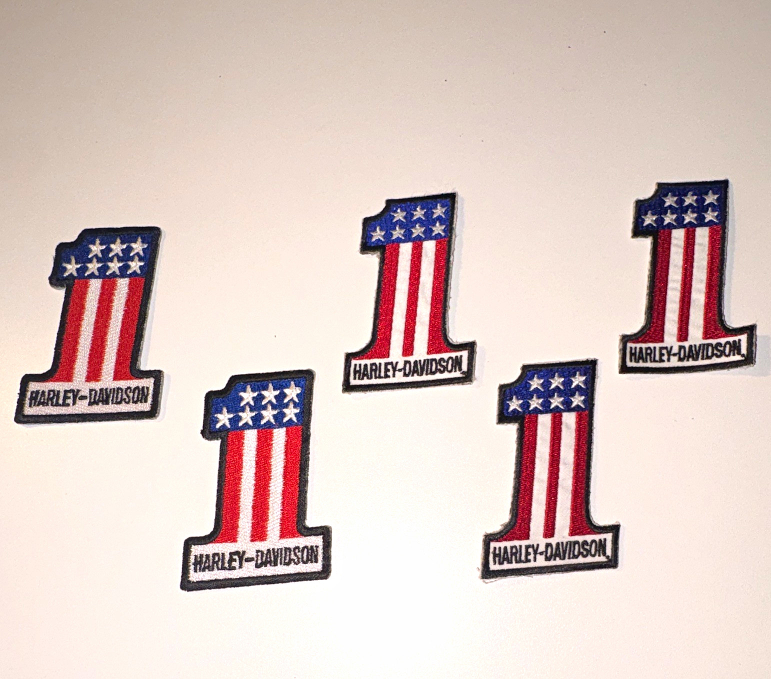 Vintage Harley Davidson #1 Patches Lot - 5 Pc Stars Stripes Biker Vest Logo