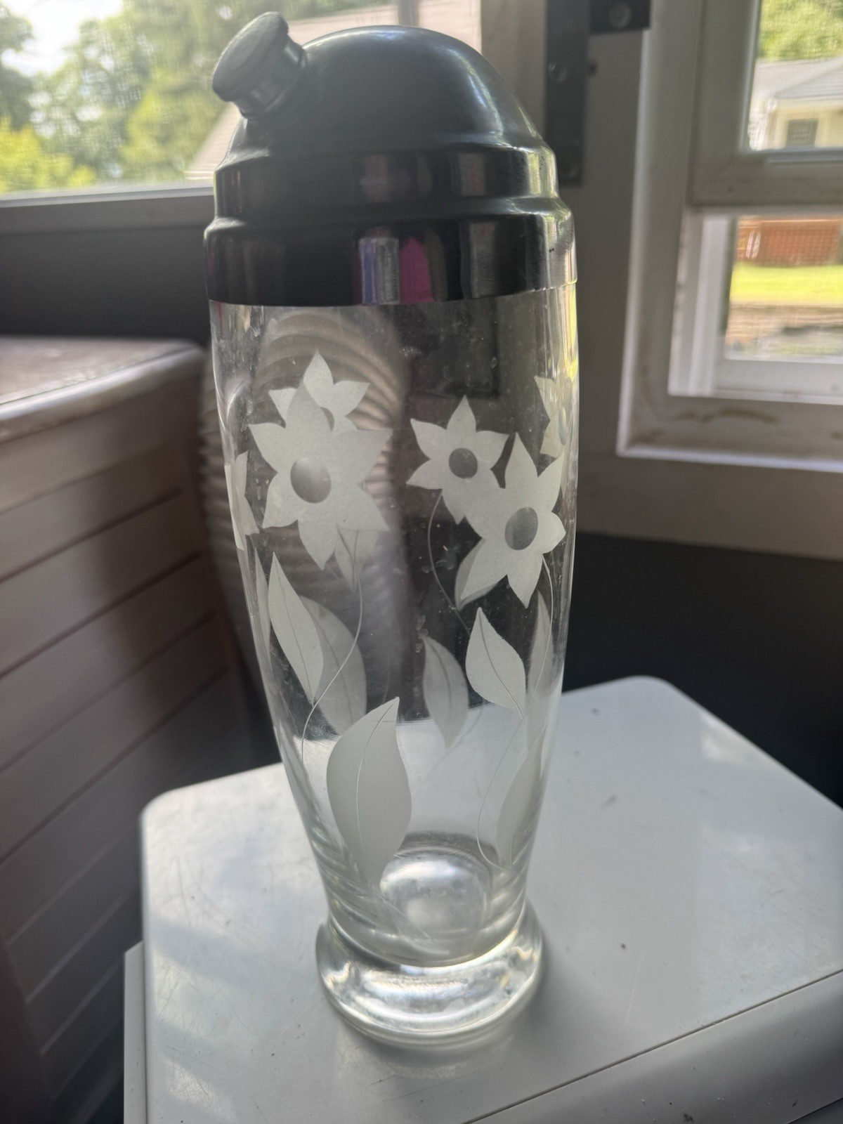 martini shaker vintage glass