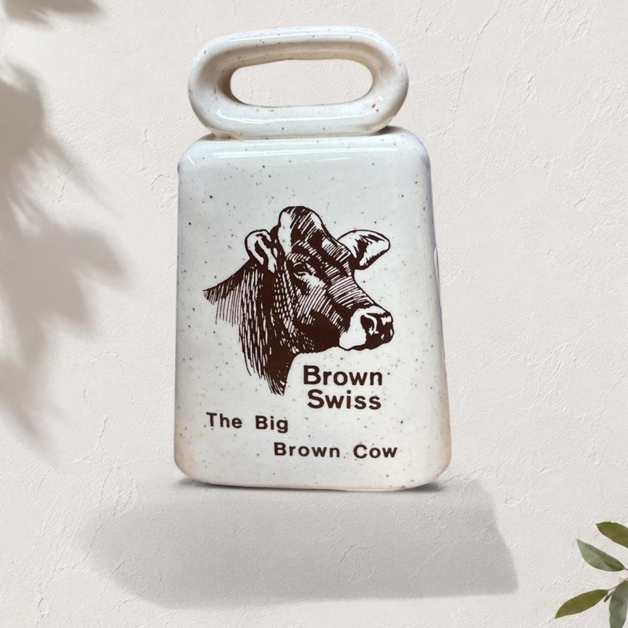 Vintage 1994 South Dakota Brown Swiss Association Ceramic Cow Bell 5.5\