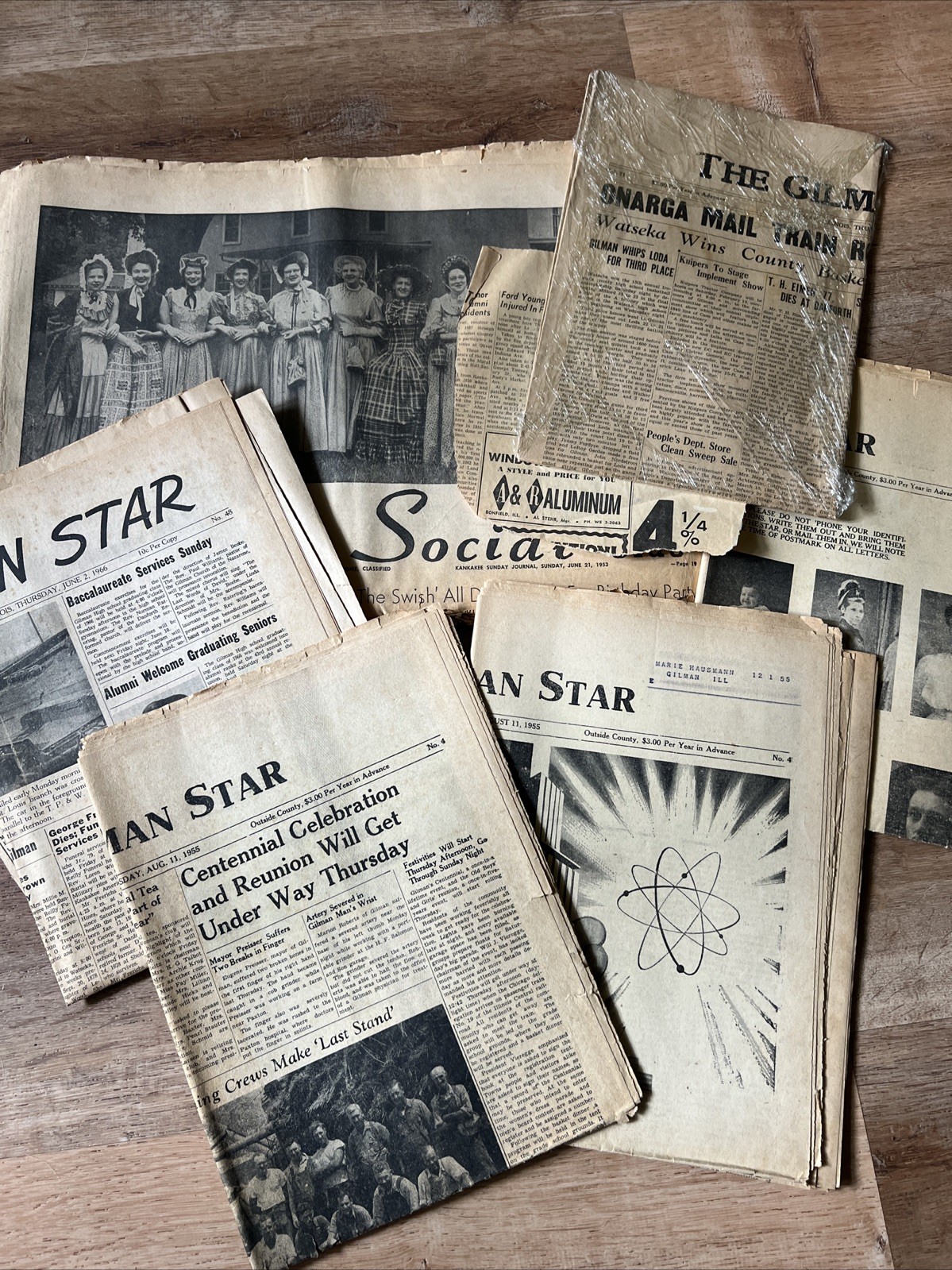 1 Pound Of Misc Newspaper From The 1950s
