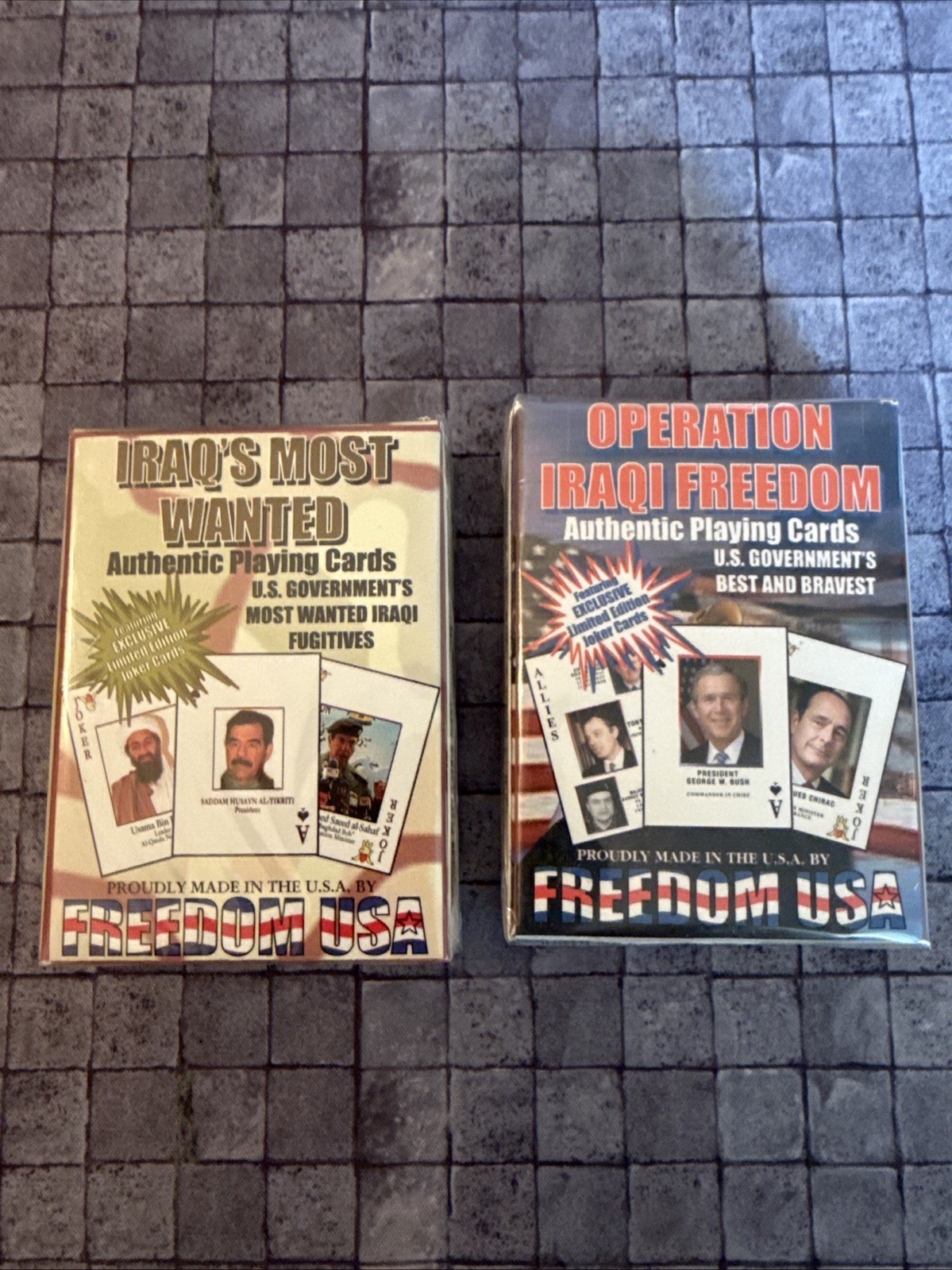 Iraq’s Most Wanted & Operation Iraqi Freedom - 2 Packs Of Playing Cards NIP