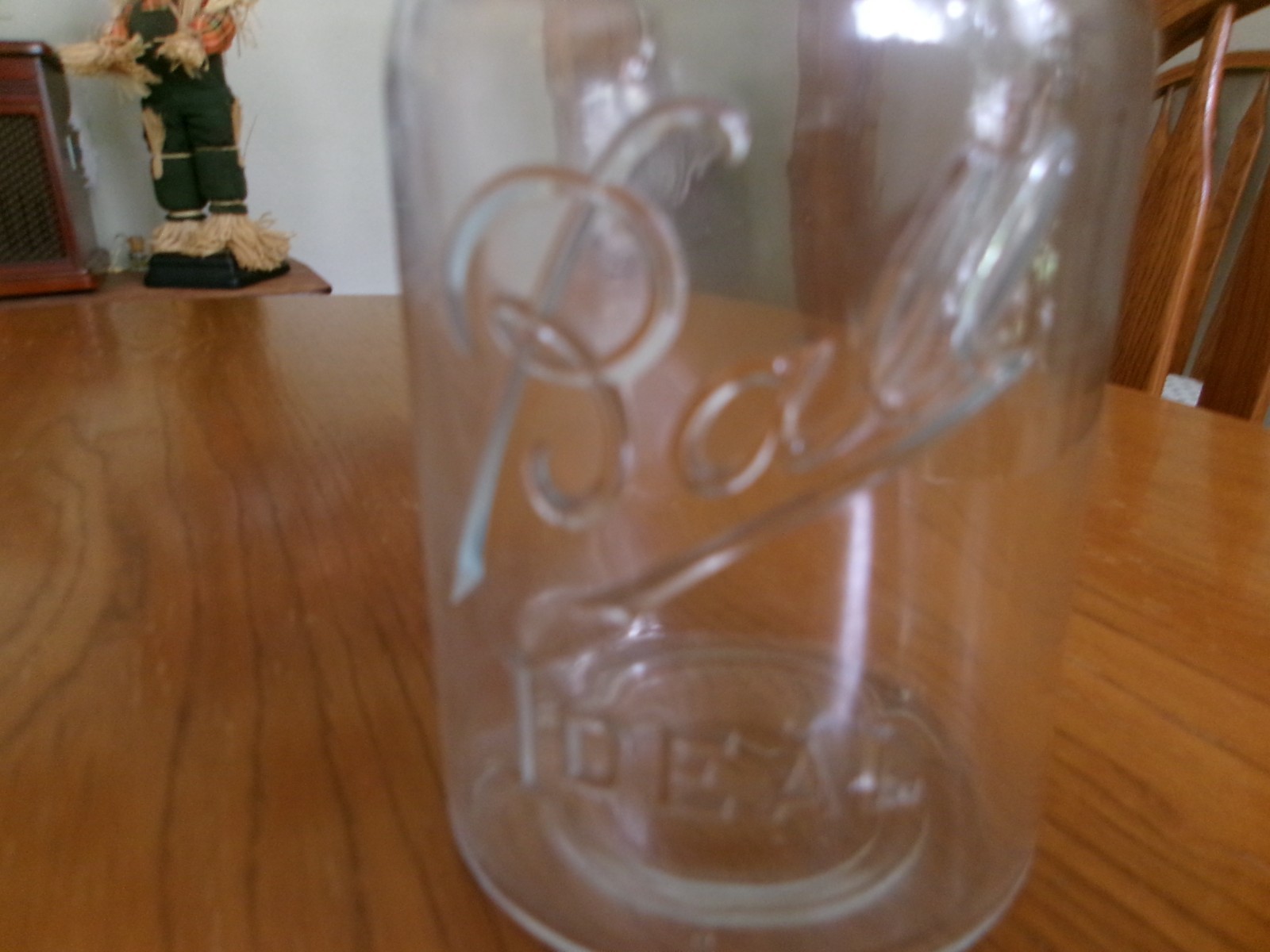 Vintage Ball Ideal One Quart Clear Mason Jar With Glass Lid & Wire Bail # 9