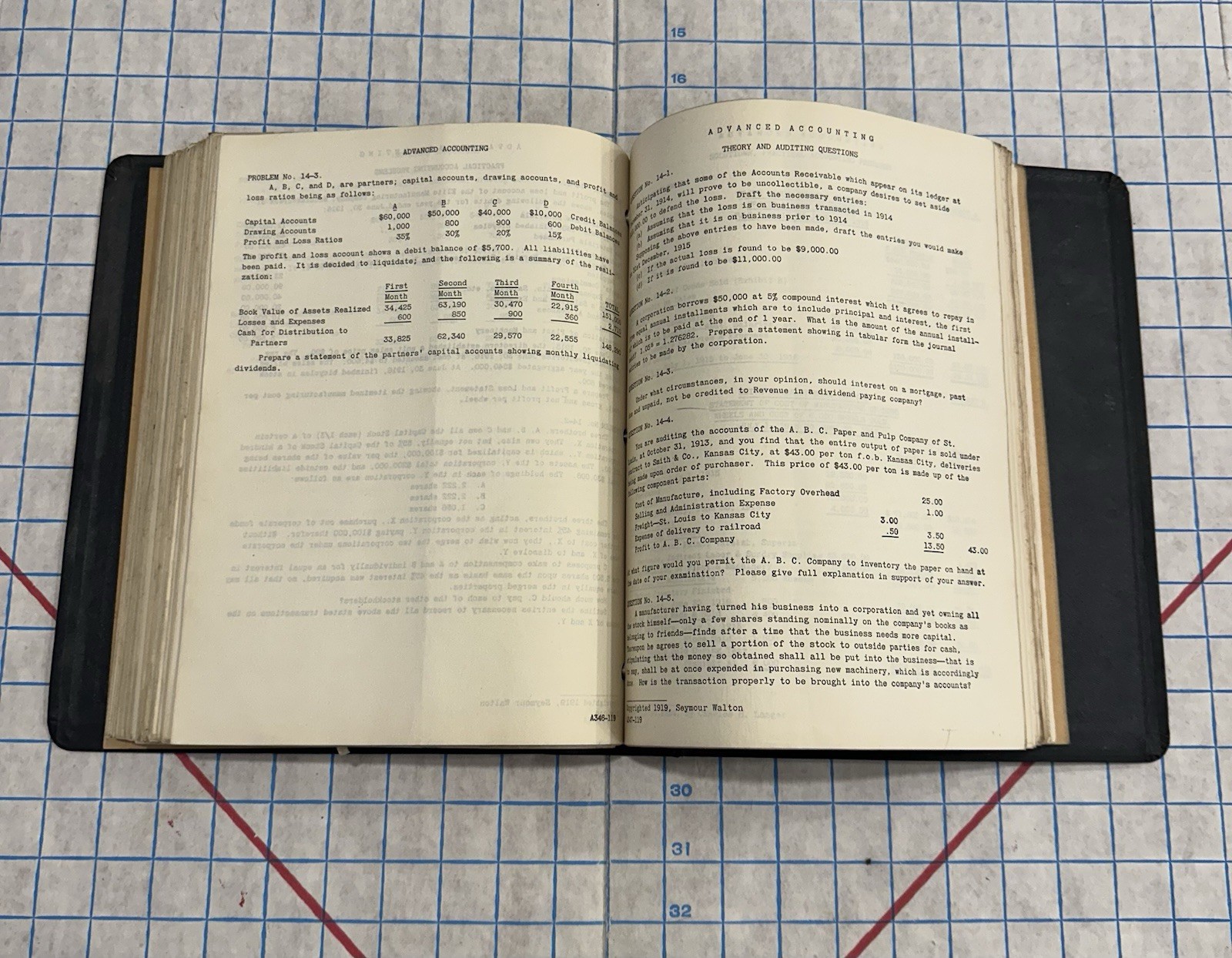Walton Chicago Textbook 1917 Business Manual Antique Office Ephemera