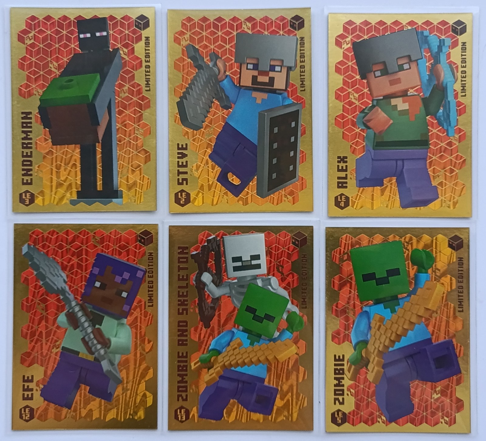 LEGO Minecraft Series 3 Limited Edition Gold Card Lot LE2 LE3 LE4 LE5 LE12 LE13