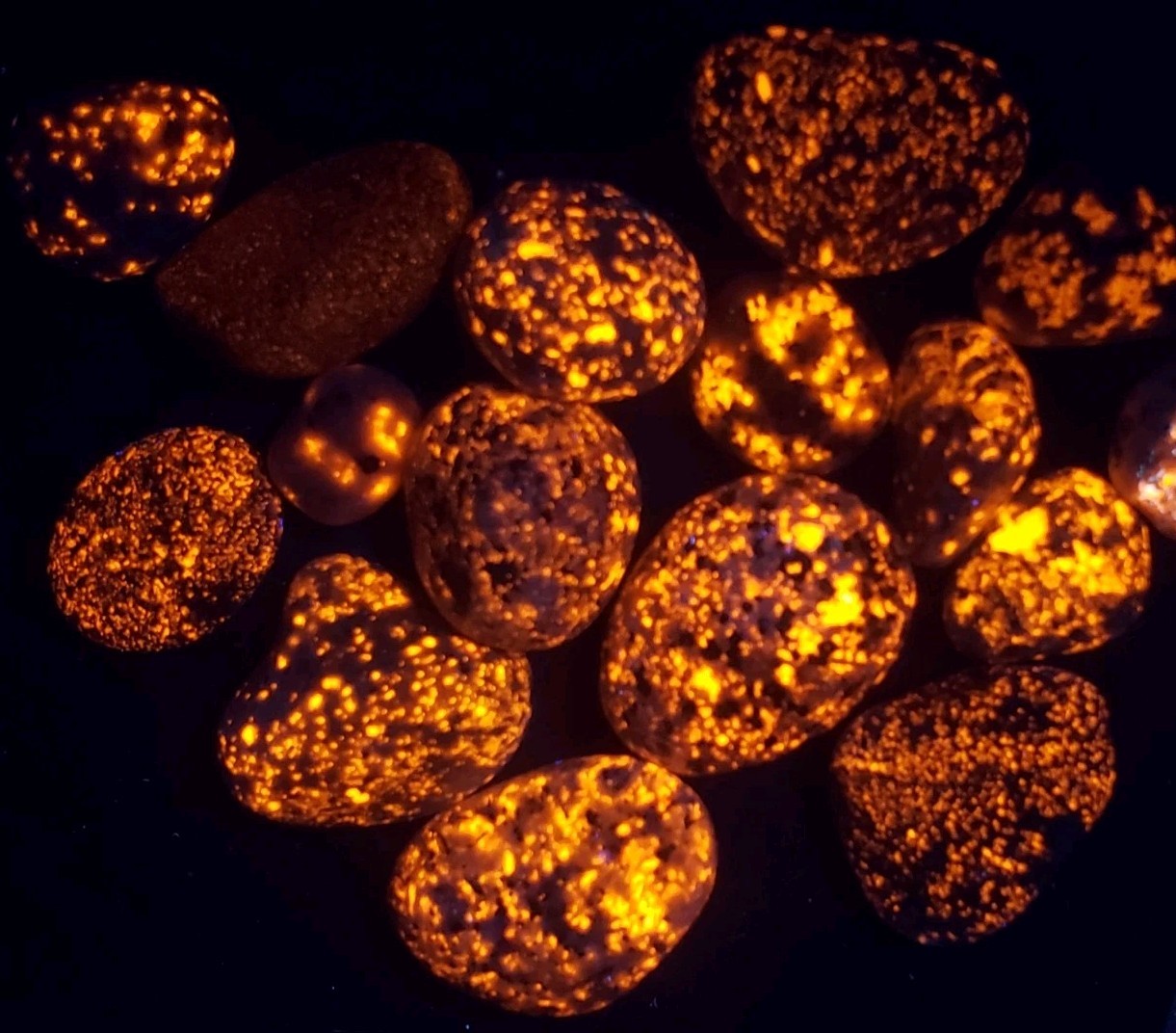 12 Per Lot Yooperlite Stone Super bright Fluorescent Sodalite Lake Superior   