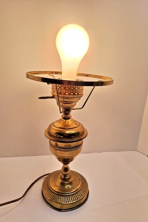 Vintage Brass Electric Lamp Art Deco TESTED