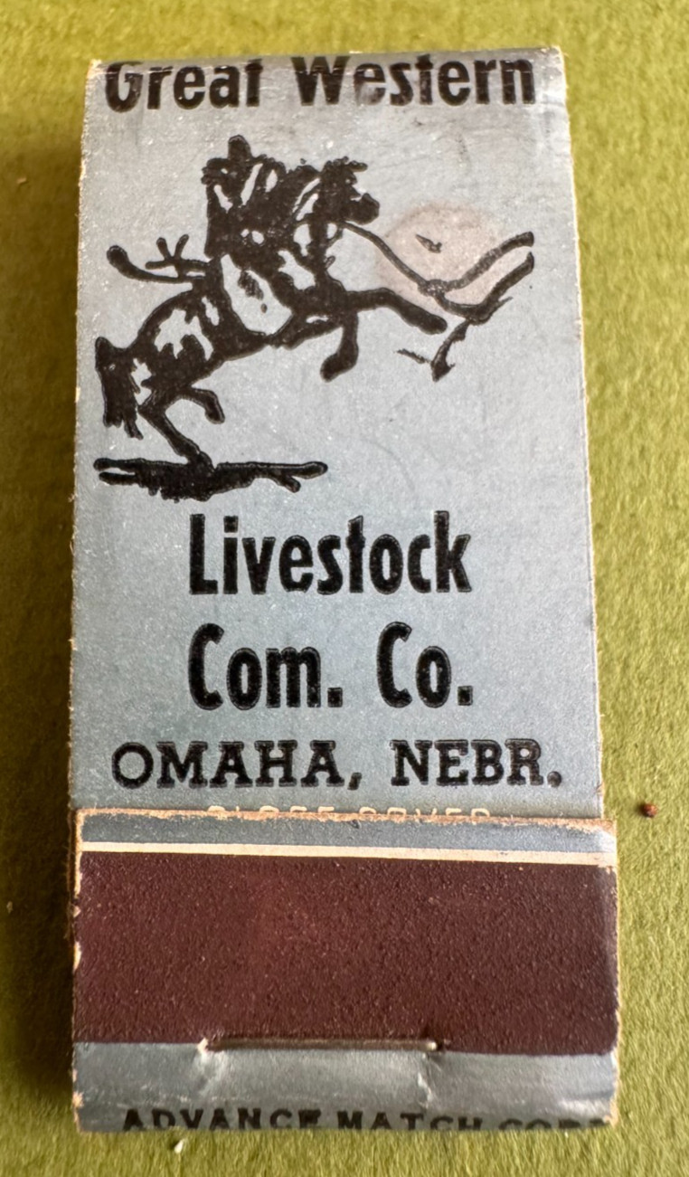 Rare Great Western Livestock Com. Co. 12-Stick Matchbook; Vintage, Old, Unstruck