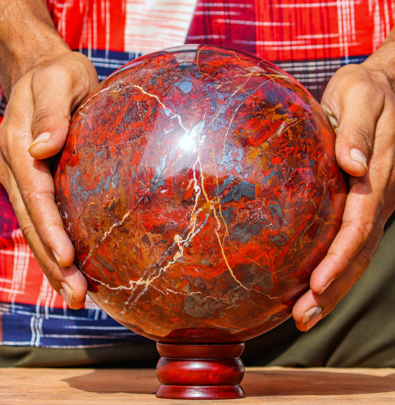 Superb XL 195mm Red Jaspilite Sphere 24 lb Healing Reiki Decor Stone Gift Superb XL 195mm Red Jaspilite Sphere 24 lb Healing Reiki Decor Stone Gift