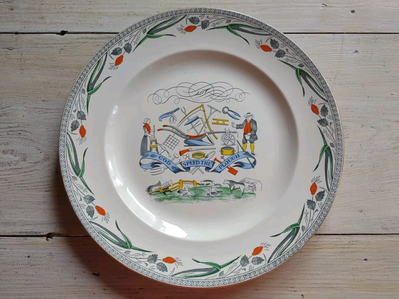 Antique BURGESS & LEIGH England FARMERS ARMS 13.5\ Antique BURGESS & LEIGH England FARMERS ARMS 13.5\