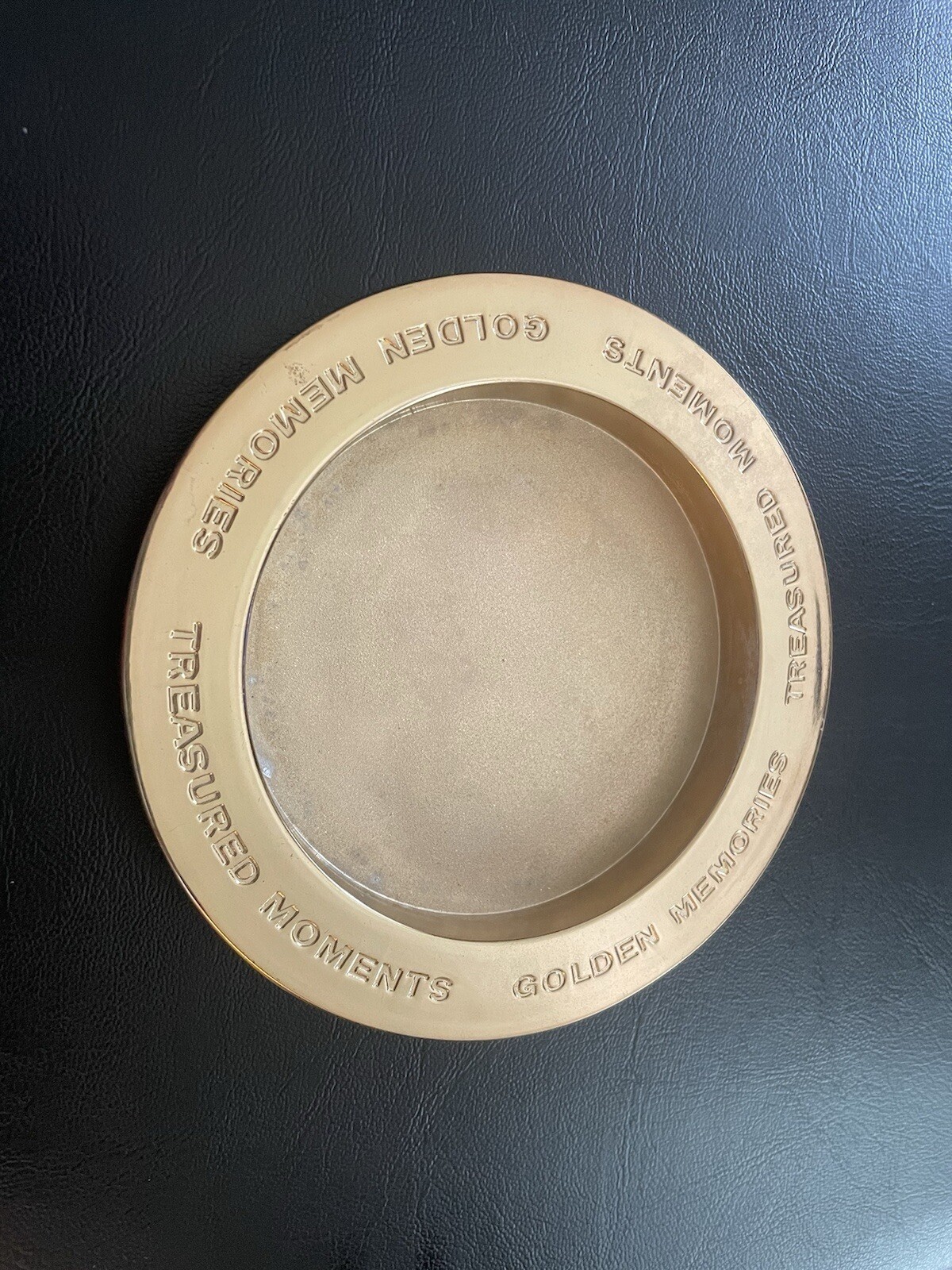 Hallmark Brass Golden Memories Treasured Moments Plate Vintage Trinket Dish