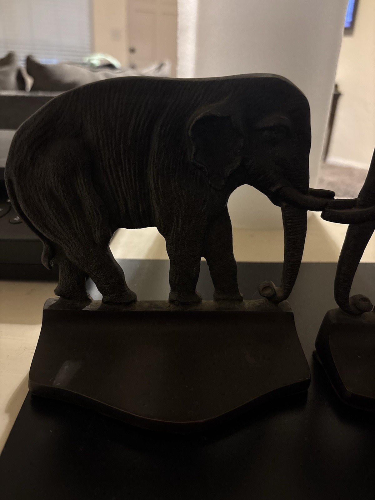 Vintage 1920s Cast Bronze Elephant Pair Bookends Vintage 1920s Cast Bronze Elephant Pair Bookends