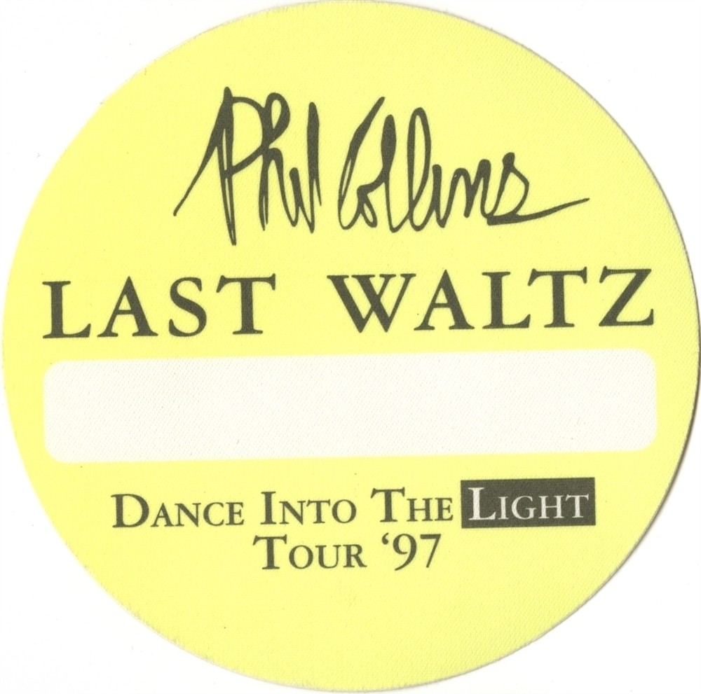 Phil Collins 1997 Dance into the Light concert tour Backstage Pass