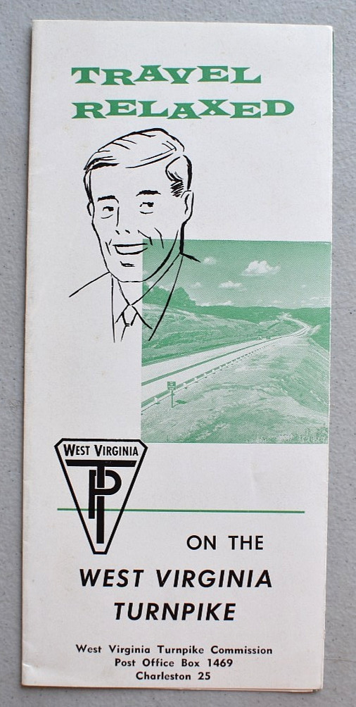 Vintage 1950s West Virginia Turnpike Highway Travel WV Brochure & Route Map