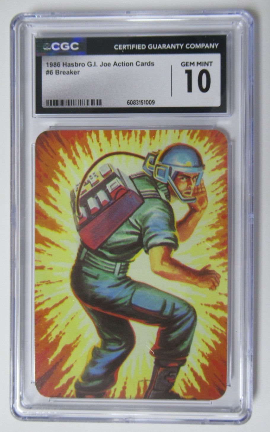1986 Hasbro G.I. Joe Action Card Breaker #6 CGC 10
