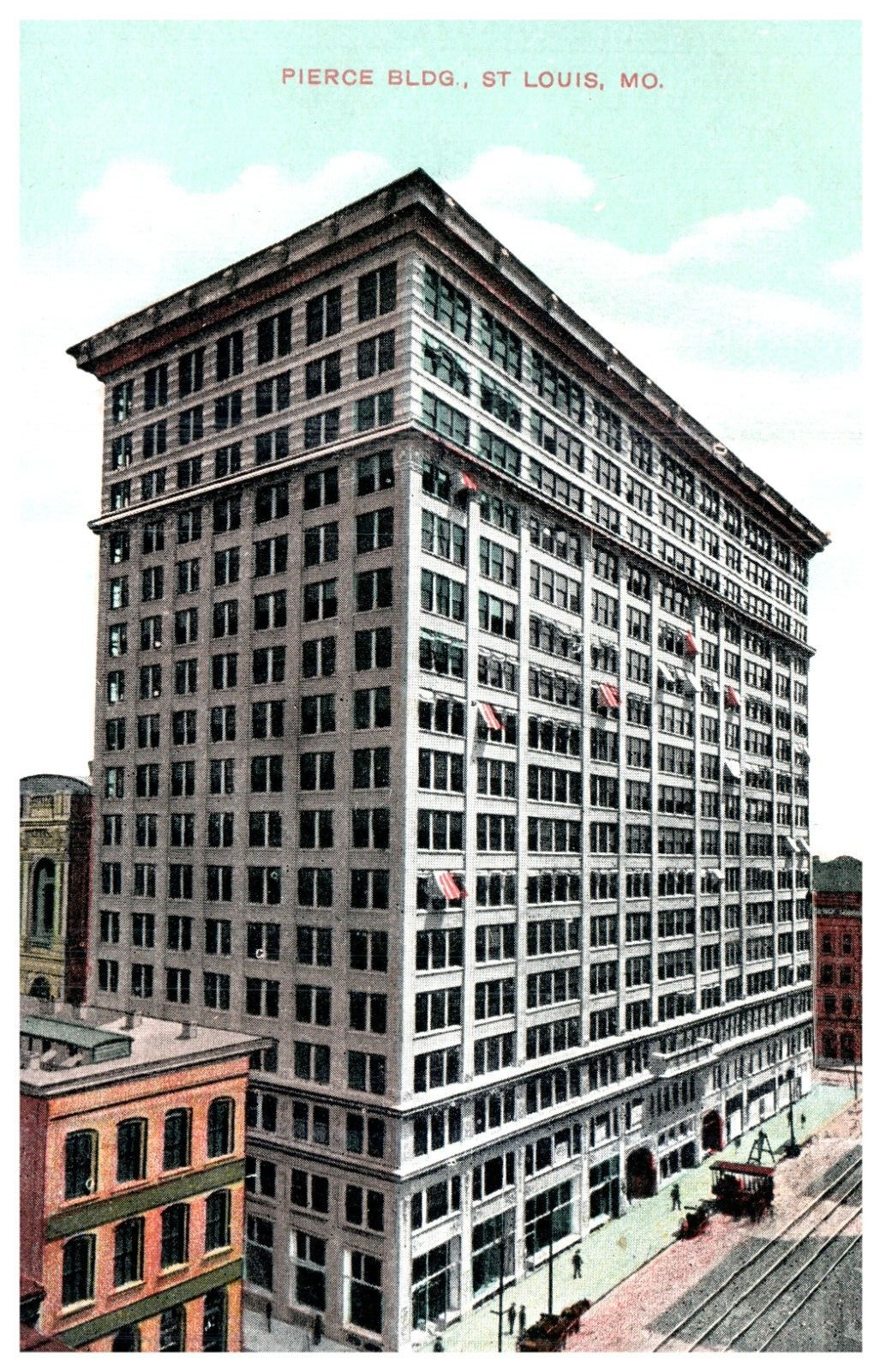 St. Louis Missouri Pierce Building Birds Eye View c1910 Vintage Postcard-L2-182
