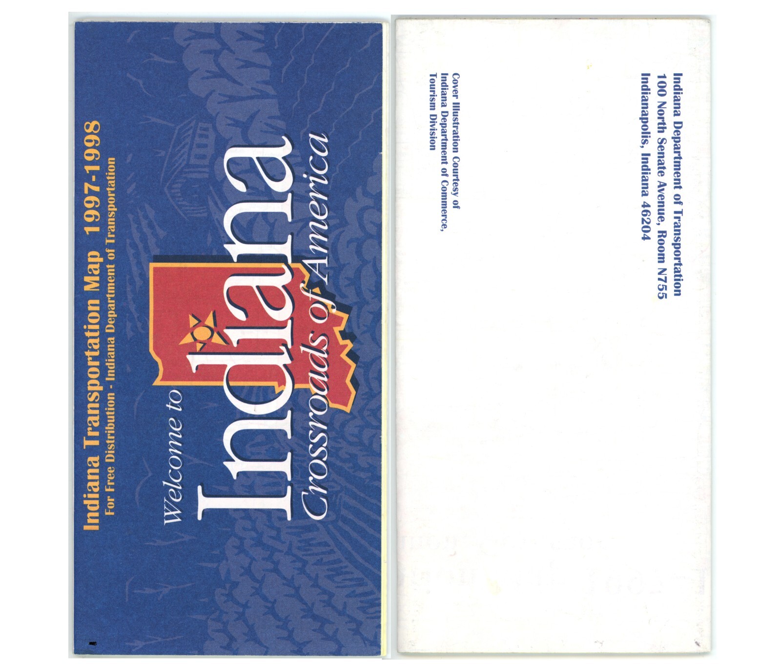 Vintage 1997-8 Indiana Official Road Map – Department of Highways (Version A)