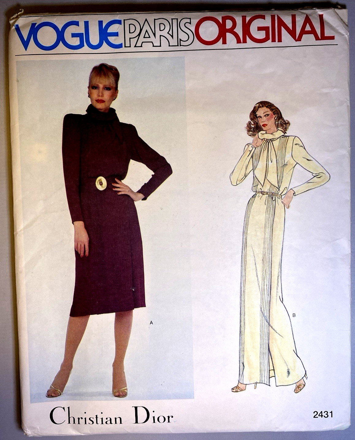 UCFF~Vtg 1980s Vogue Paris Original 2431 Christn Dior Day-to-Evening Dress~Sz 8 UCFF~Vtg 1980s Vogue Paris Original 2431 Christn Dior Day-to-Evening Dress~Sz 8