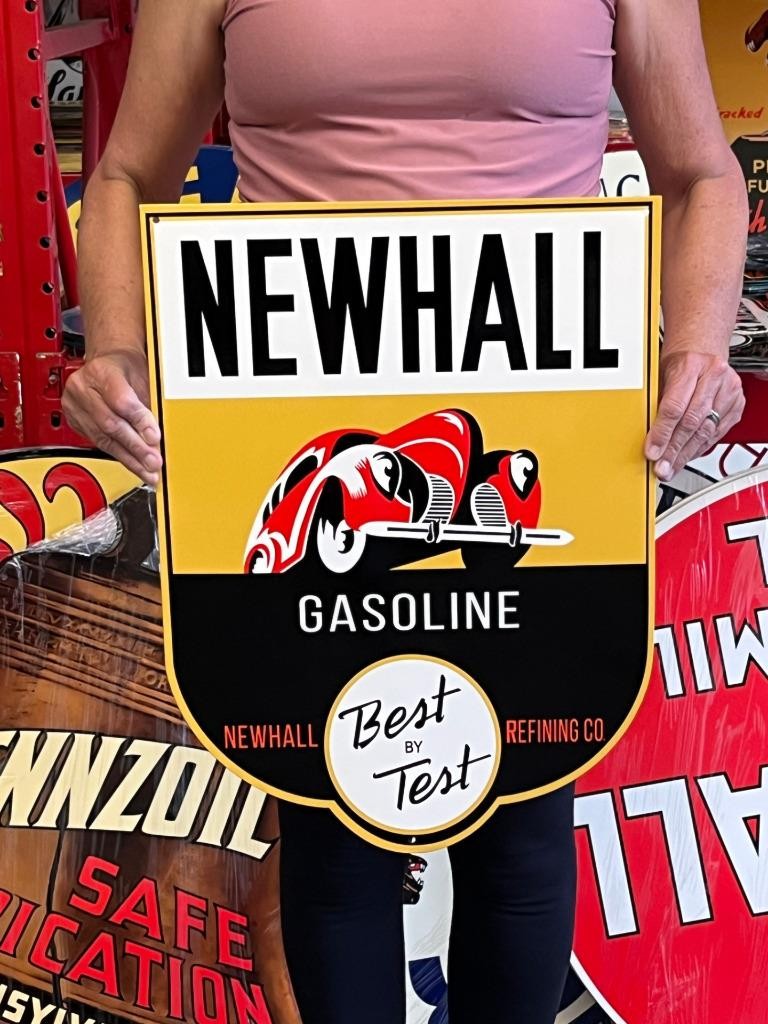 Vintage Style Metal Sign Newhall Gasoline NOT Porcelain 22x16 Made in USA