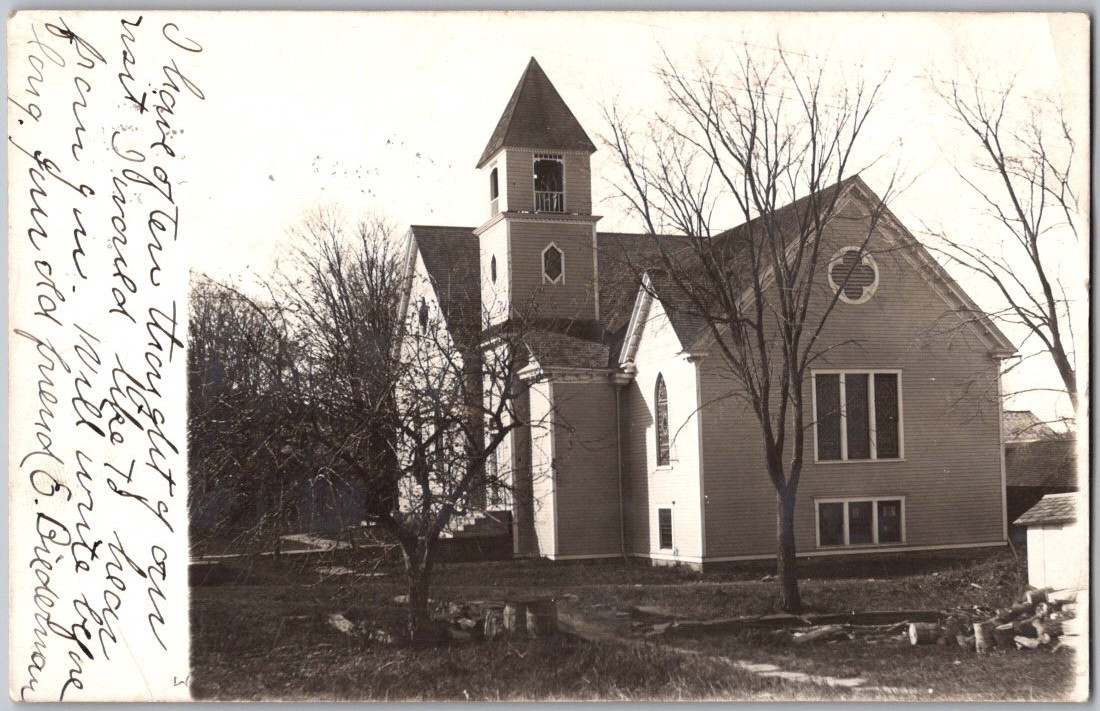 Antique 1907 Postcard ~ Treadwell, NY New York Church RPPC Real Photo