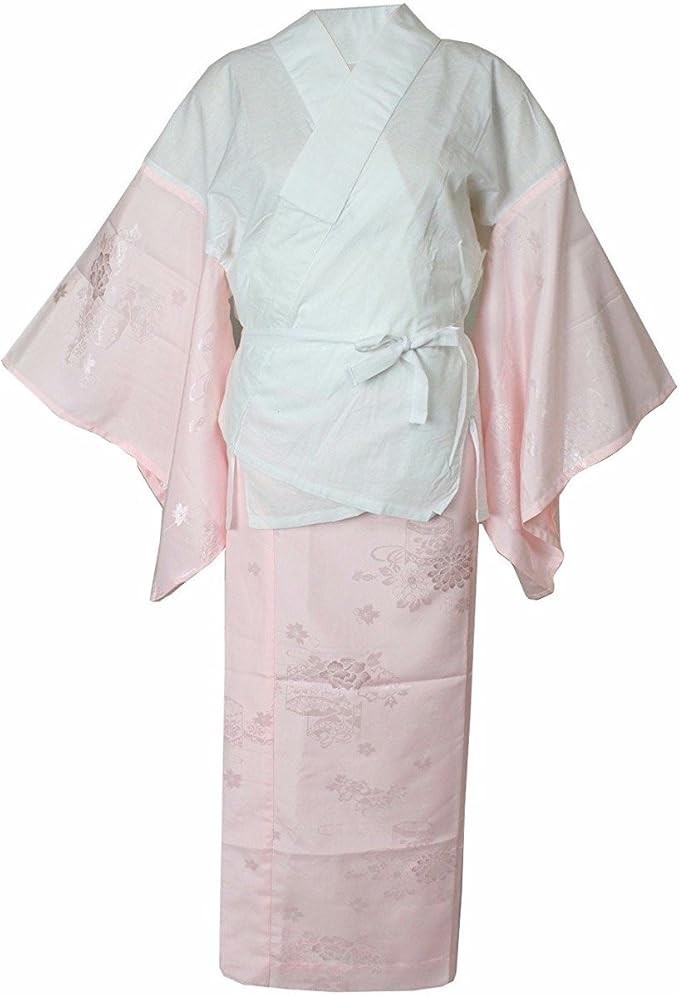 Asakusa Kimono Ichi Washable Two Piece Nagajuban Pink w/Eri Shin Kimono Undergar Asakusa Kimono Ichi Washable Two Piece Nagajuban Pink w/Eri Shin Kimono Undergar