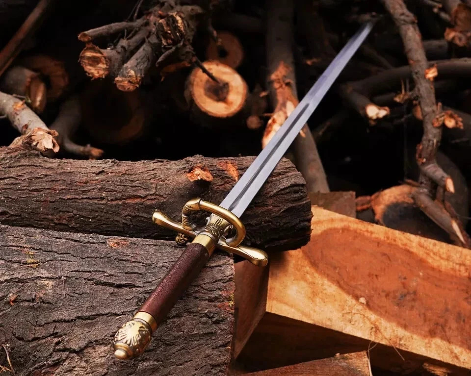 Handmade Fantasy Carbon Steel Sword Sharp Cosplay Replica Battle Ready with Scab