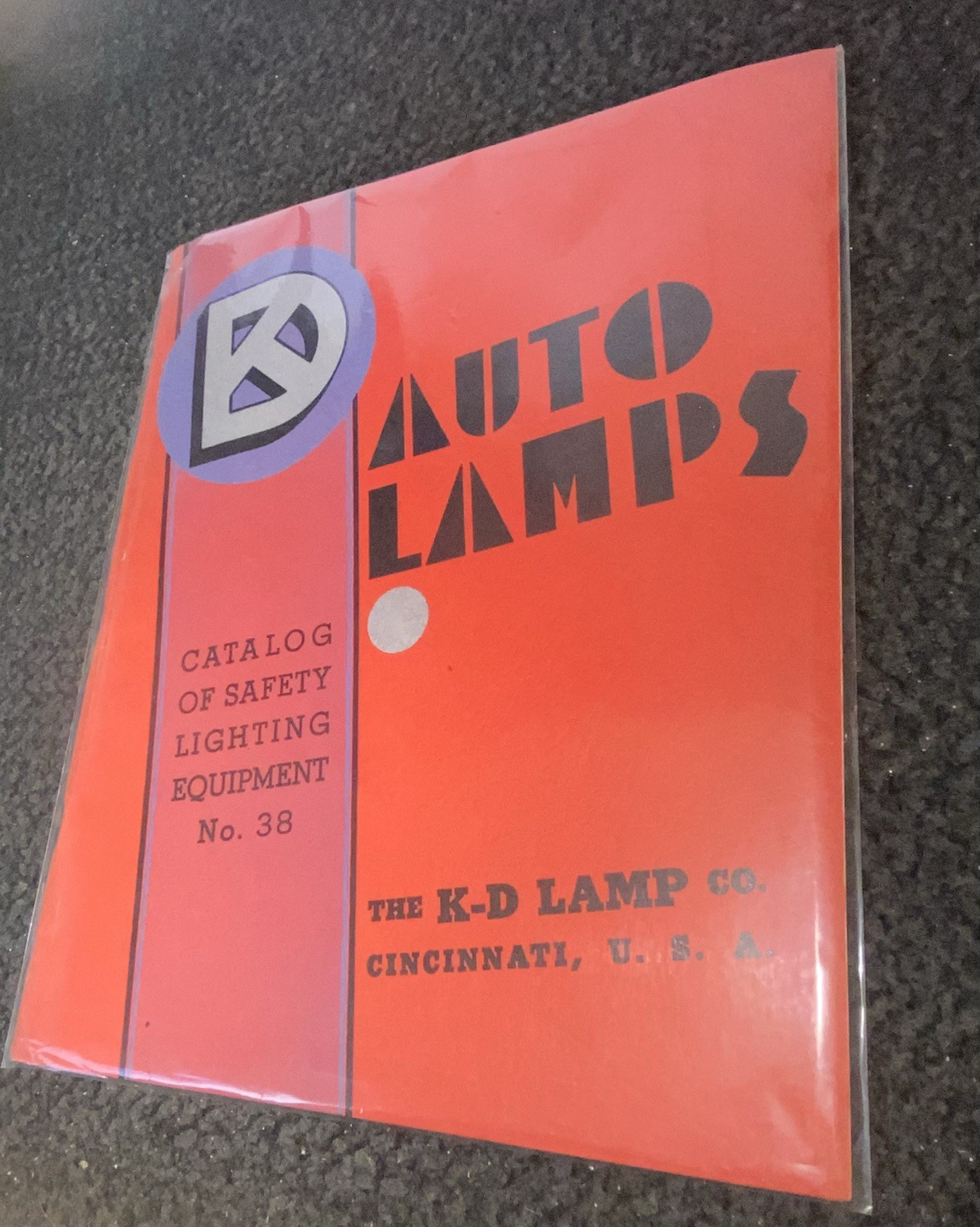 Vintage K-D Lamp Company Catalog Of Safety Lighting Equipment No. 38 •MAG BAG EX