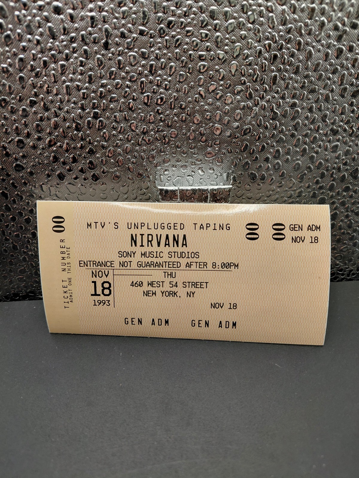 NIRVANA MTV UNPLUGGED Concert Ticket VINYL Decal/Sticker 11/18/1993 4x2”