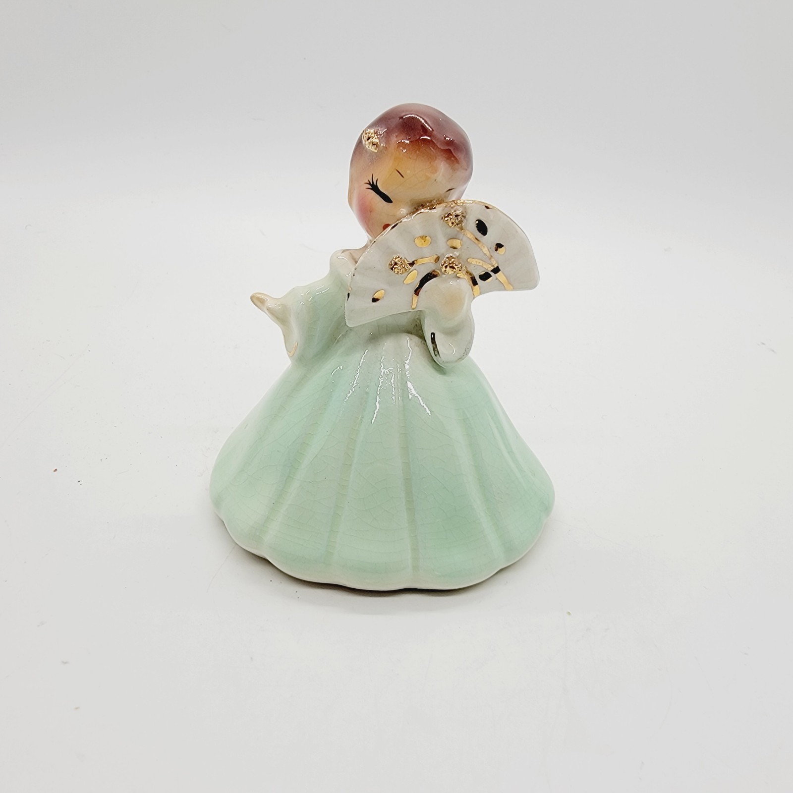 Josef Originals Secret Pal w/Fan in Blue 3 ½” Figurine 1950\'s With Flaw