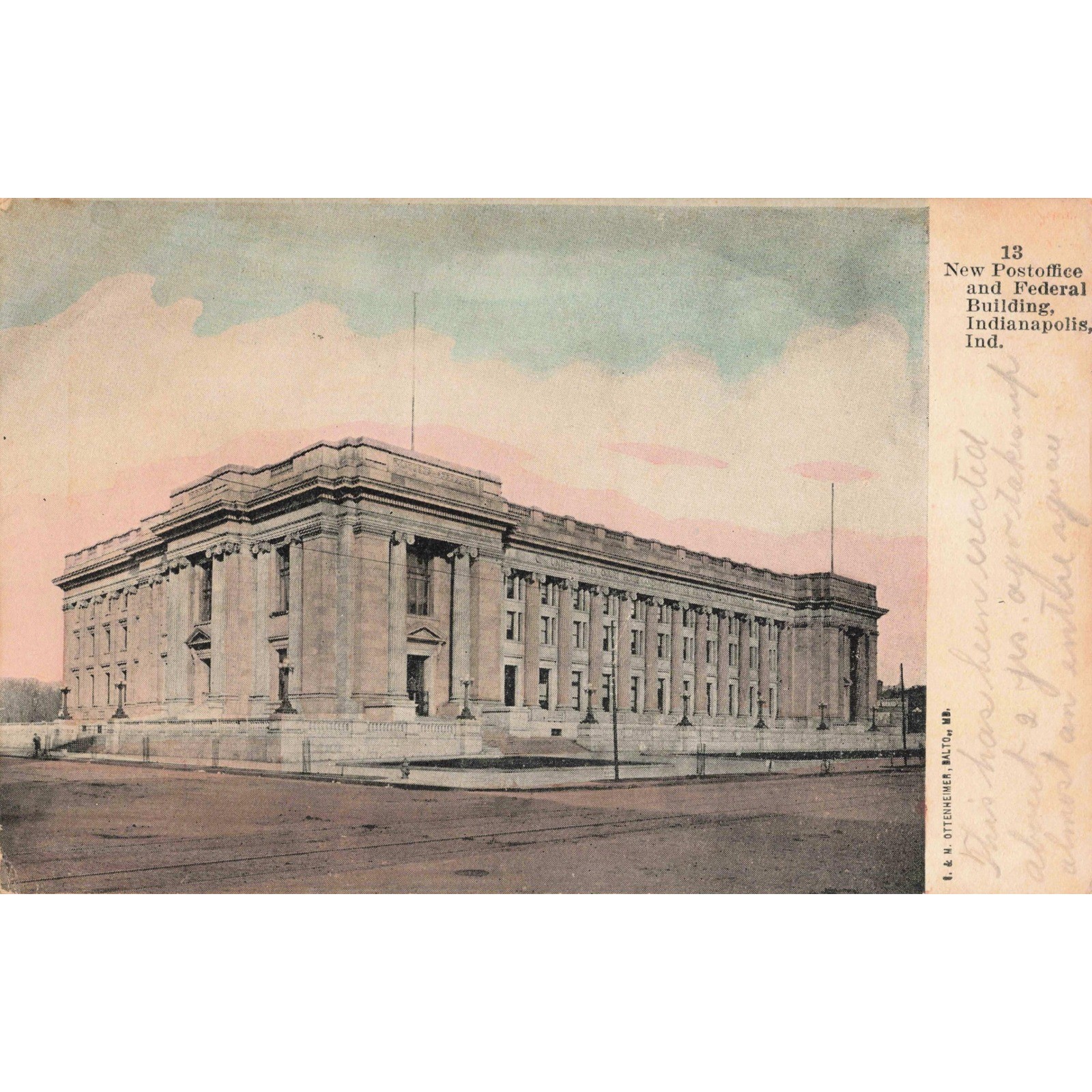 Indianapolis Indiana Post Office Federal Building Postcard