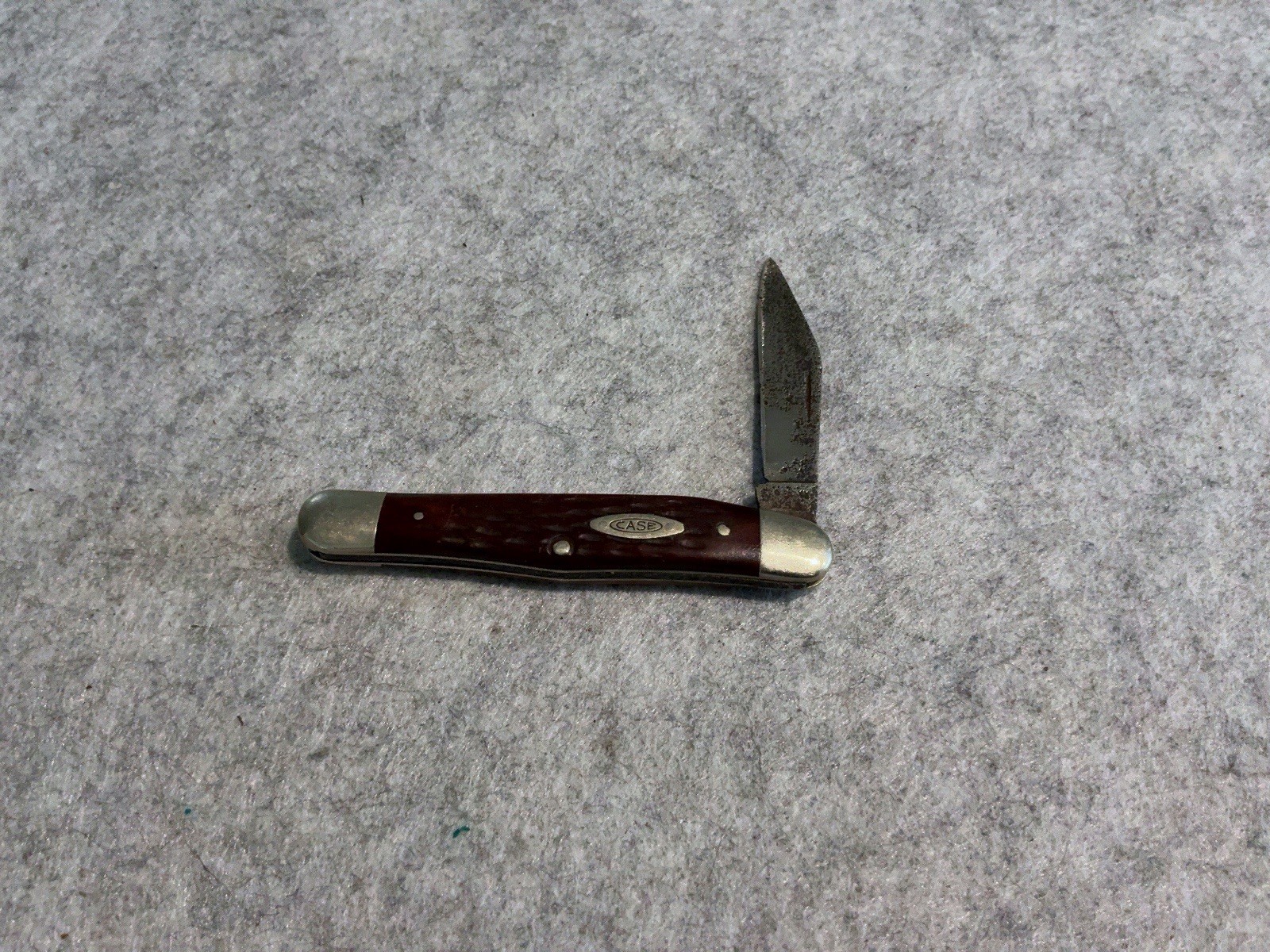 1965-1969 Case XX USA Red Bone Single Blade Pocket Knife No Snap Bent