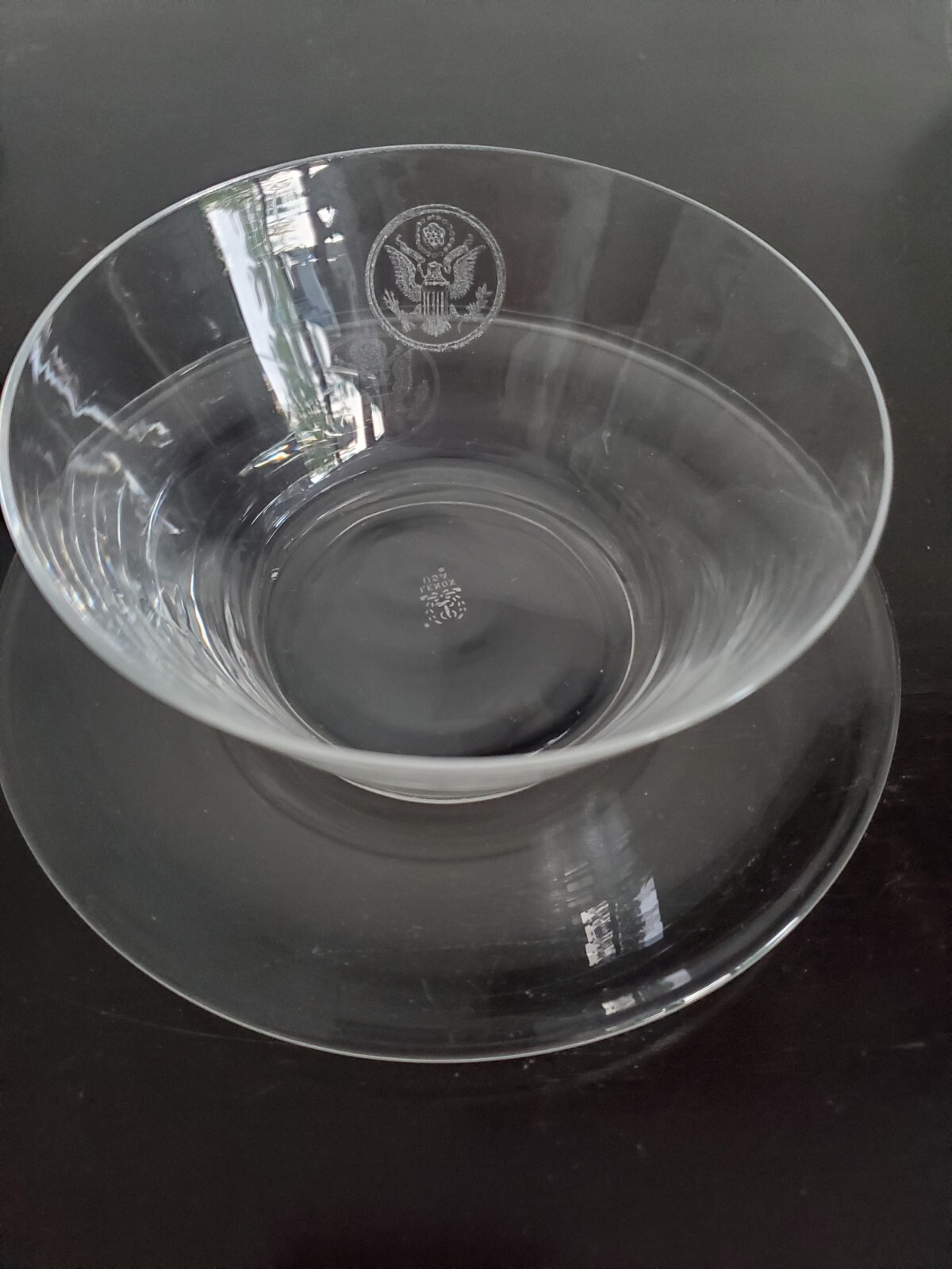 Lenox Great  Seal Of The US Glass Nuts/ Fruit Bowl  Eagle Crest 4 1/2\