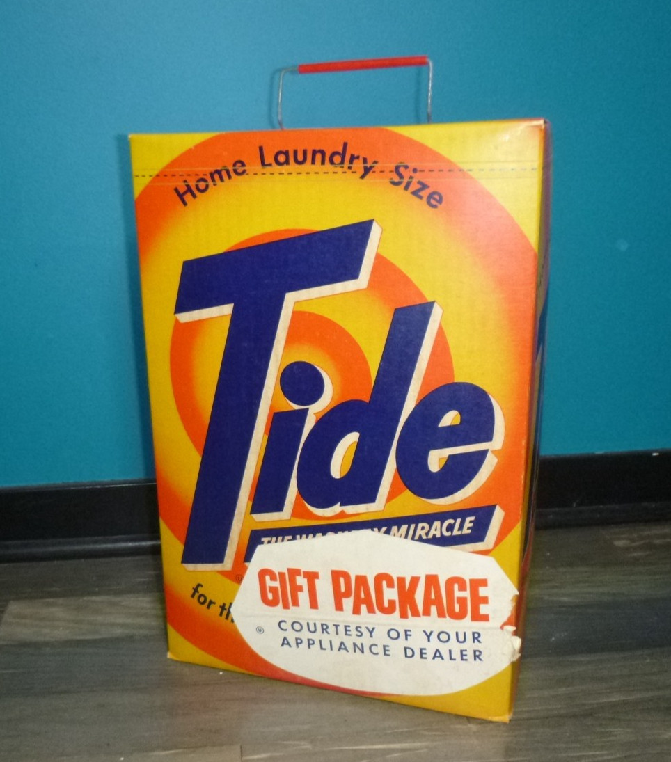 NOS Vtg 1950s HUGE 16 LB Box Tide Laundry Detergent W/ Handle UNOPENED NOS Vtg 1950s HUGE 16 LB Box Tide Laundry Detergent W/ Handle UNOPENED
