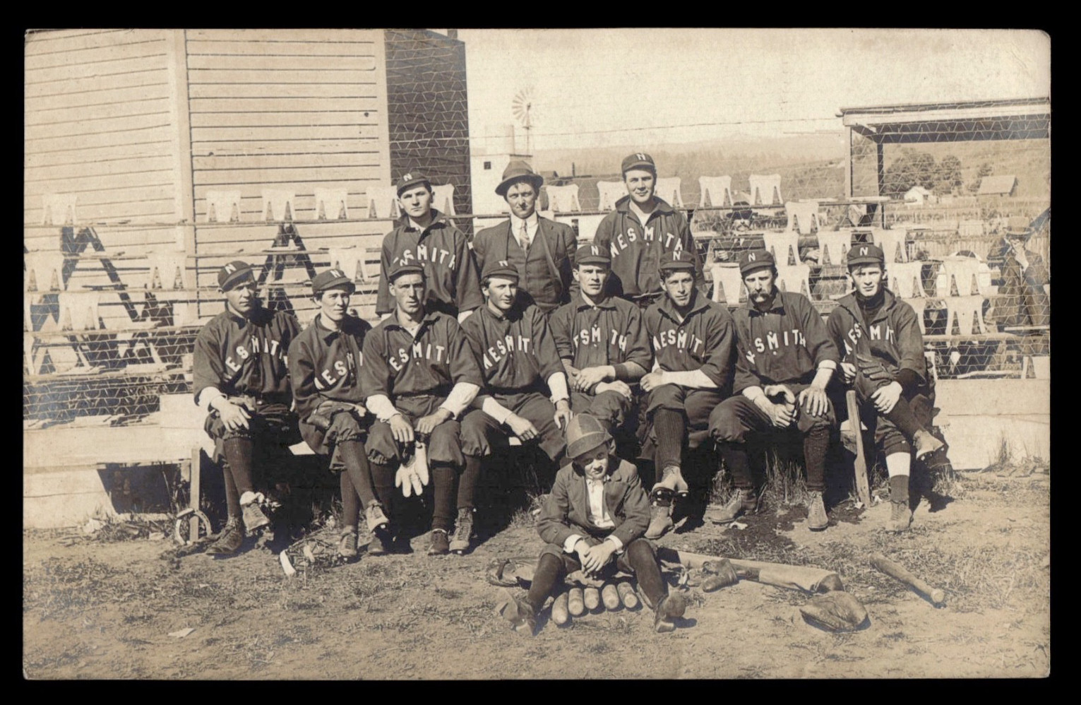 c1910 RPPC Baseball Team NESMITH, South Carolina SC Real Photo Postcard AZO
