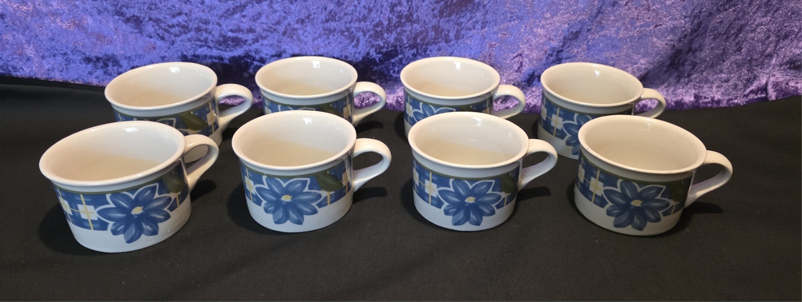 Gibson Housewares Gala Pattern Cup Mug Blue Flower Floral Discontinued