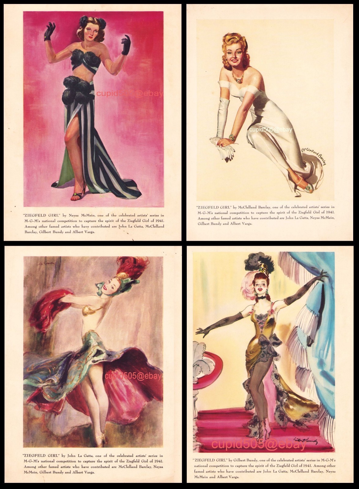1941 ZIEGFELD GIRL JUDY GARLAND LANA TURNER PINUP GIRL POSTER PRINT CALENDAR ART