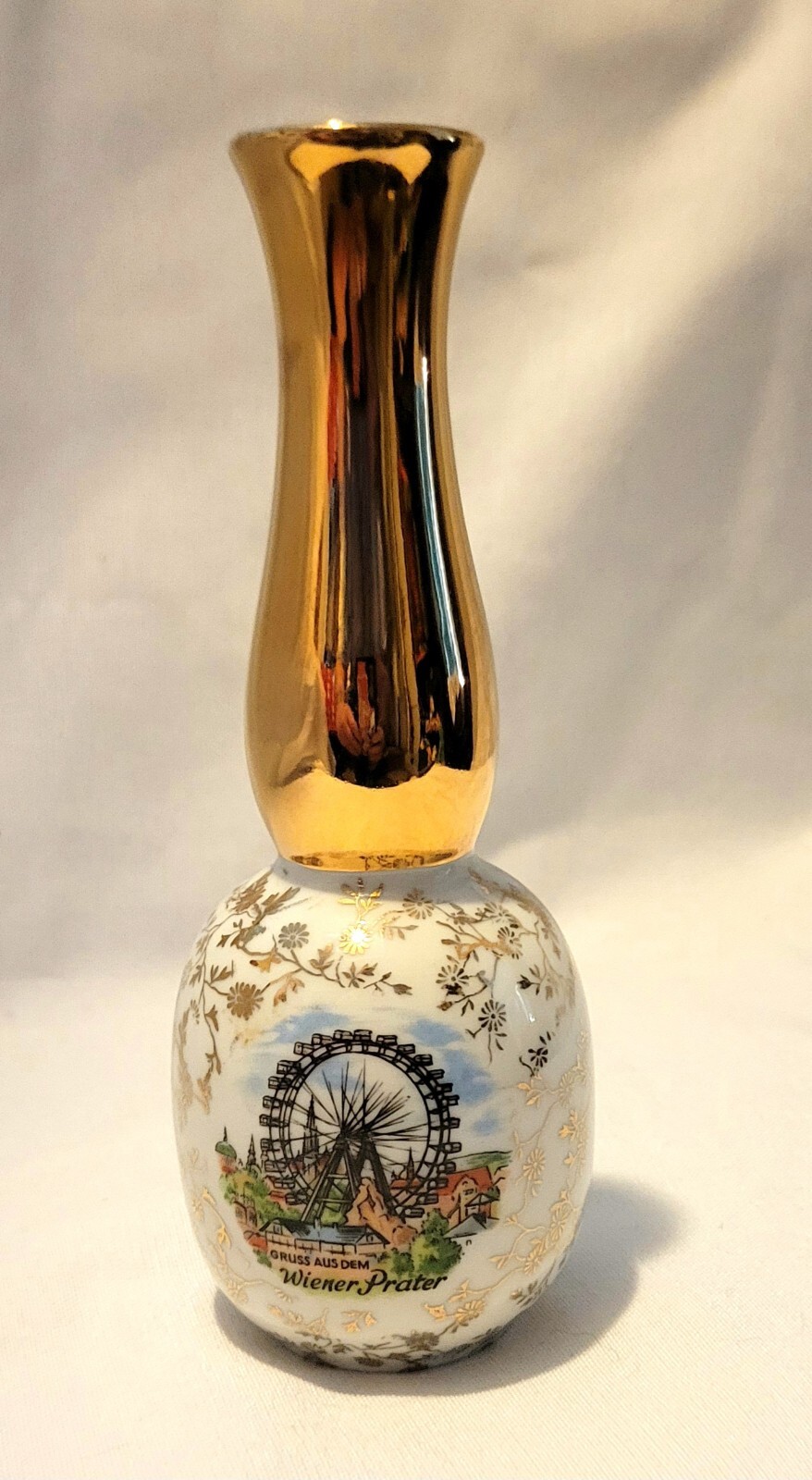 VINTAGE ROYAL PORZELLAN BAVARIA KPM HANDARBEIT MADE IN GERMANY GOLD RIMMED VASE