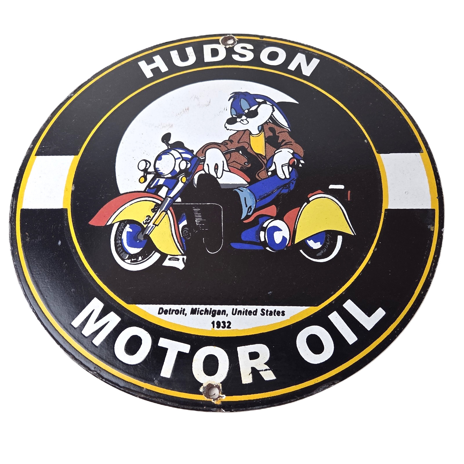 Vintage Hudson Automobiles Sign - Gas Service Station Porcelain Sign