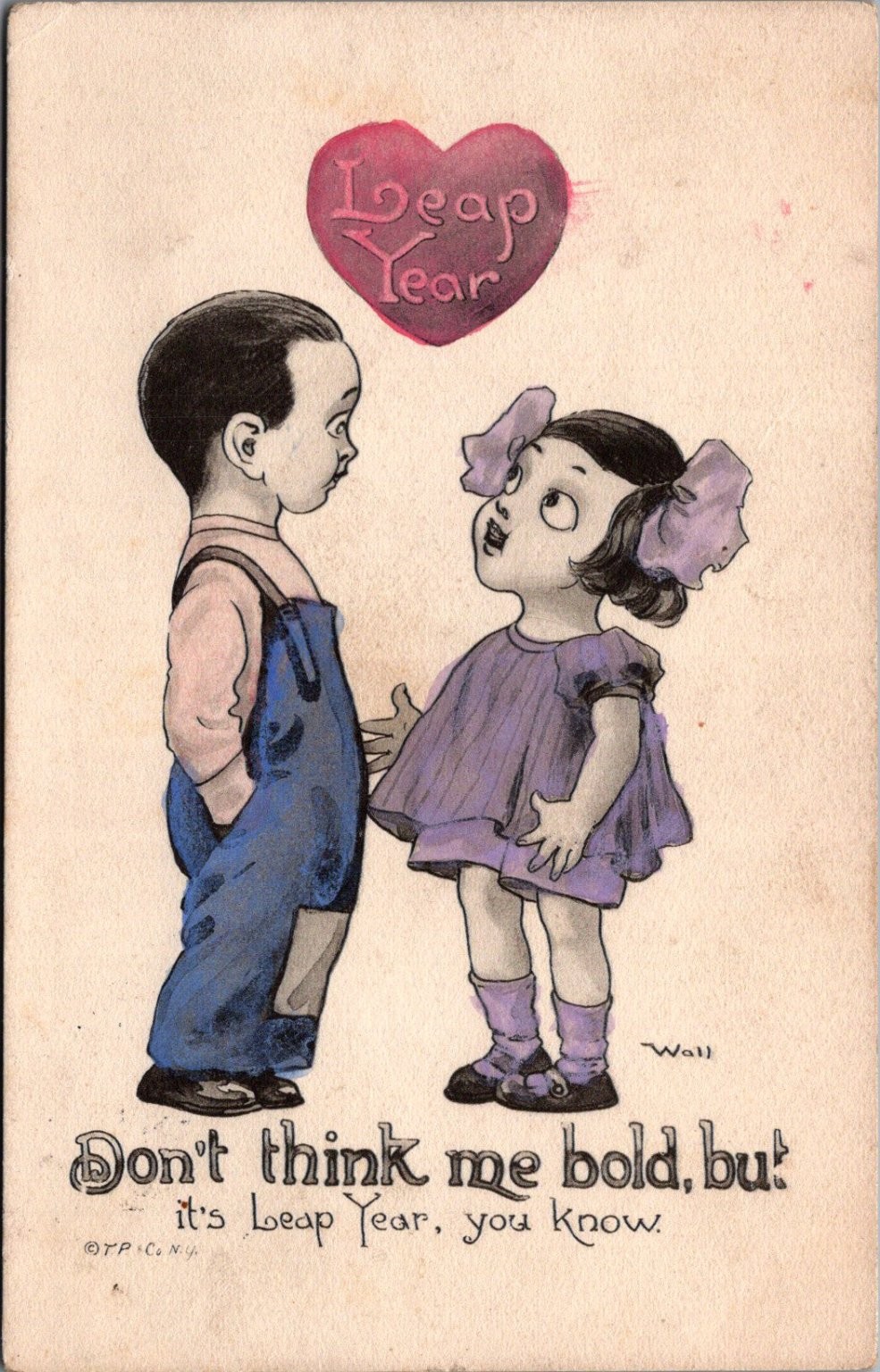 Vintage Leap Year Postcard Wall Art Children Proposal Rochester NY 1910 Vintage Leap Year Postcard Wall Art Children Proposal Rochester NY 1910