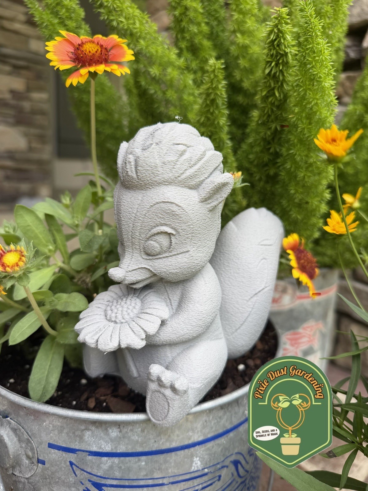 Disney Flower Skunk Bambi Garden Statue- Stake Decor Gift