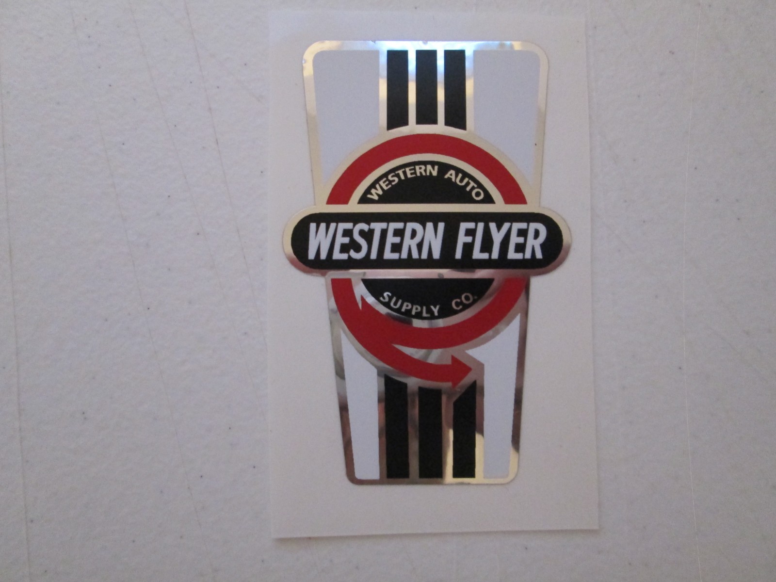 Western Flyer Bicycle Head Badge Straight Top