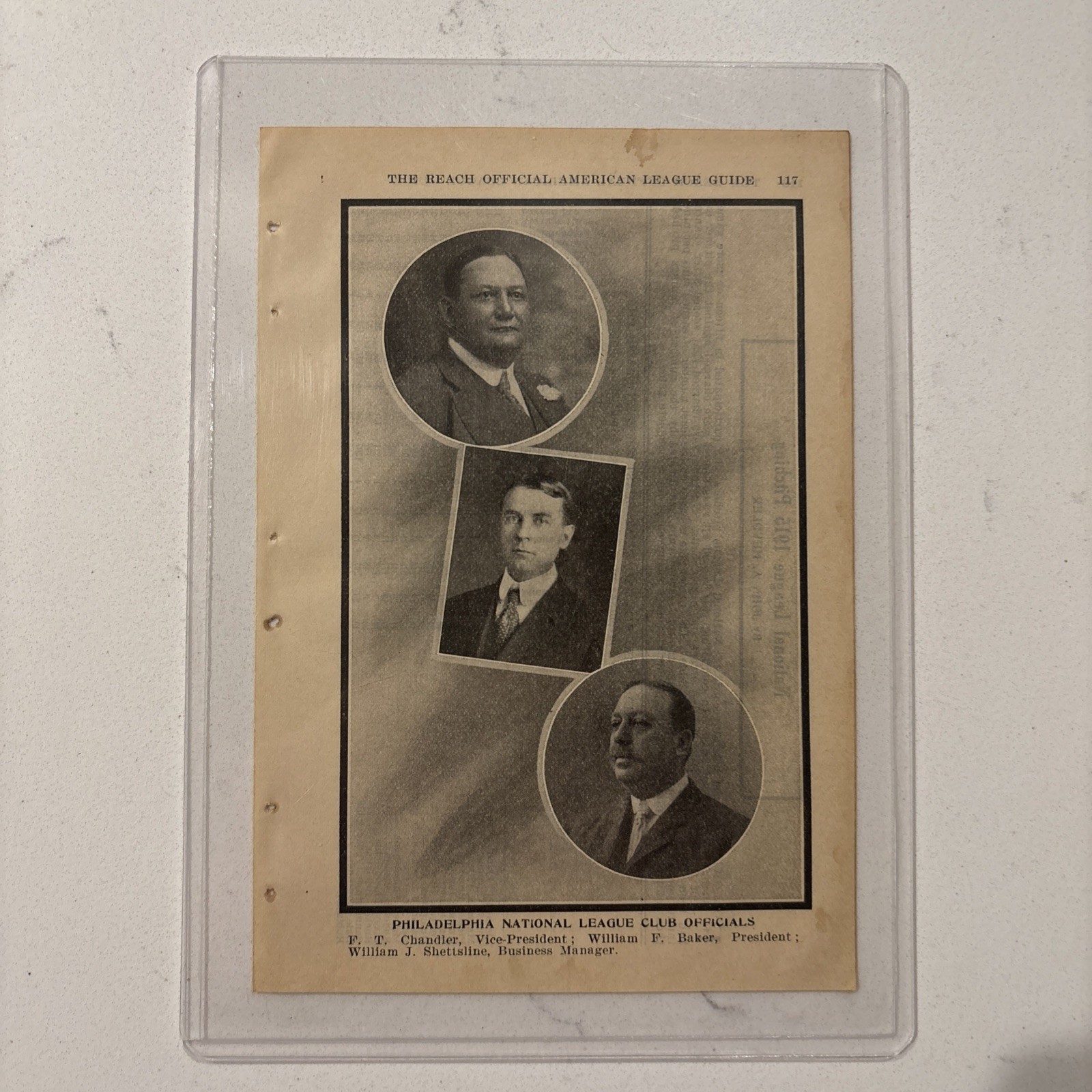 1915 Philadelphia Phillies Officials World Series Picture Antique Baseball