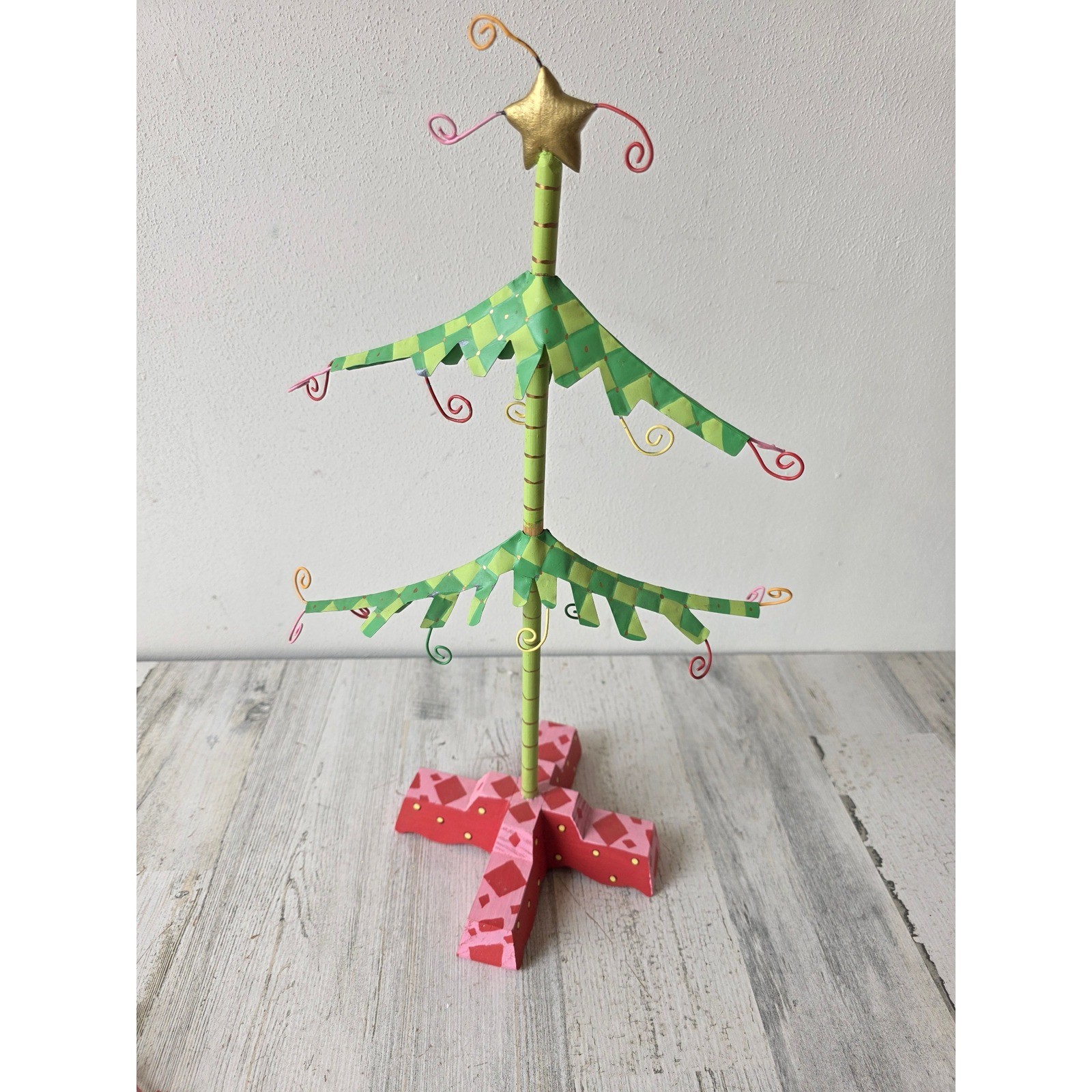Vintage Patricia brewster? Metal tree table stop stand display Xmas decor