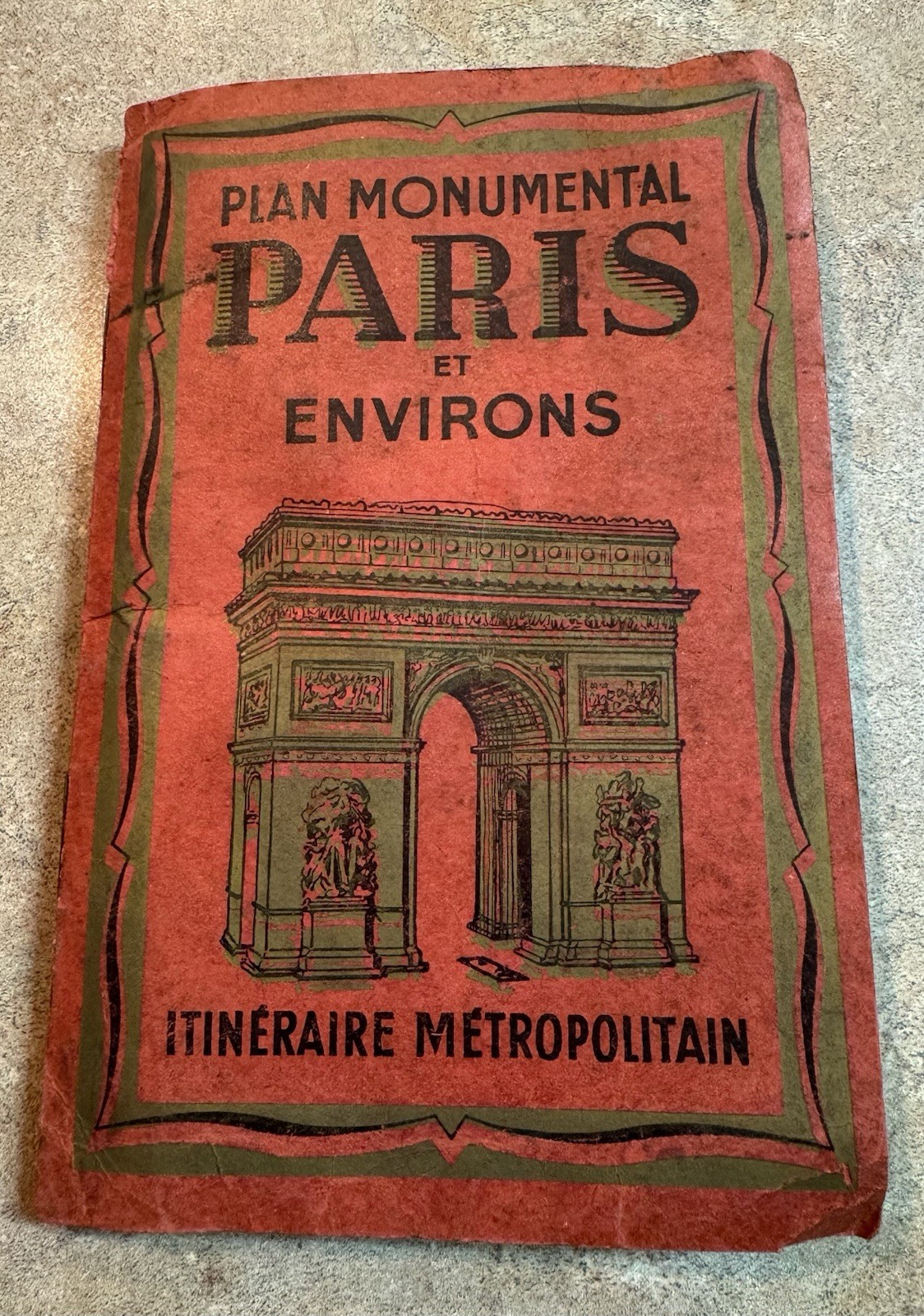Vintage POCKET GUIDE TO PARIS + METRO MAP in French + English ~ Early 1950s