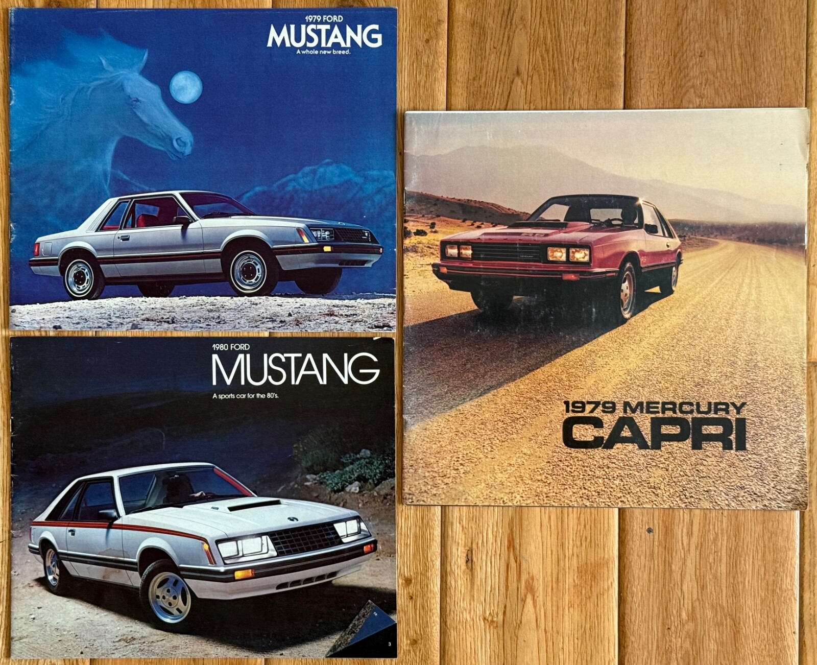 * NICE Set 3 * 1979 / 1980 FORD MUSTANG Mercury Capri Original Brochures